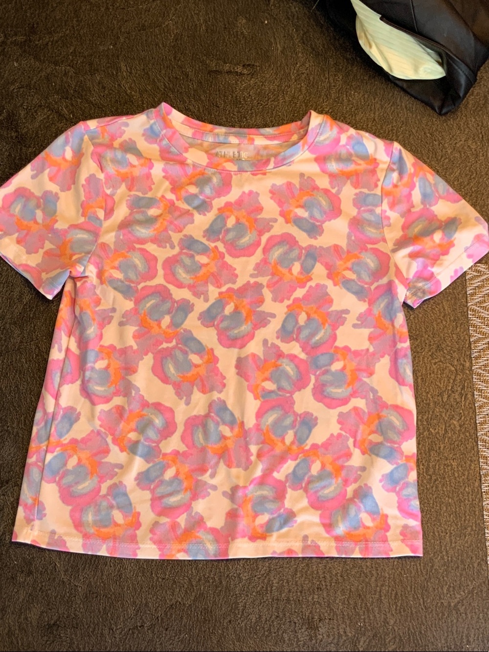 Kids Floral/ Watercolor Print Short Sleeve Tee - Pink Multi